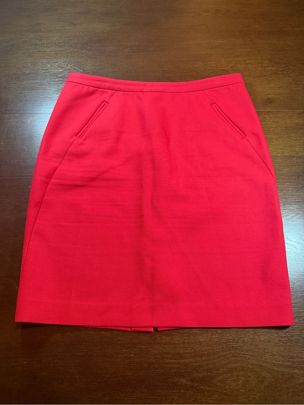 LOFT Red Pencil Skirt 10P Petite Stretch Knit Career Workwear Holiday